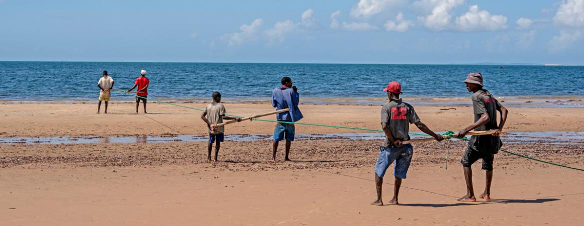 Fuquete fishing with a beach seine