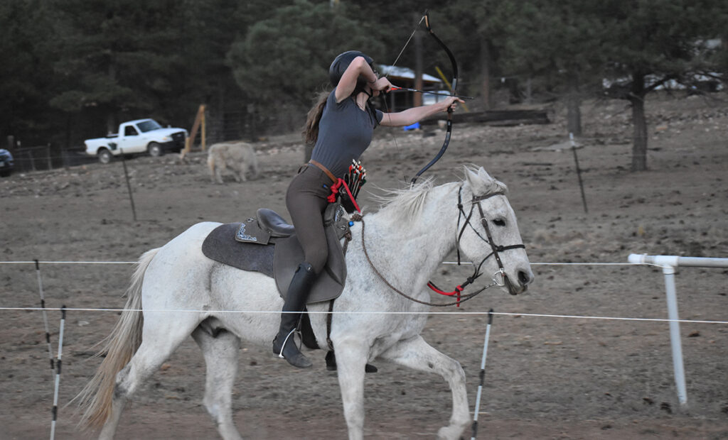 Annabelle Davis on horseback. 