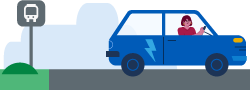 electric vehicle icon.