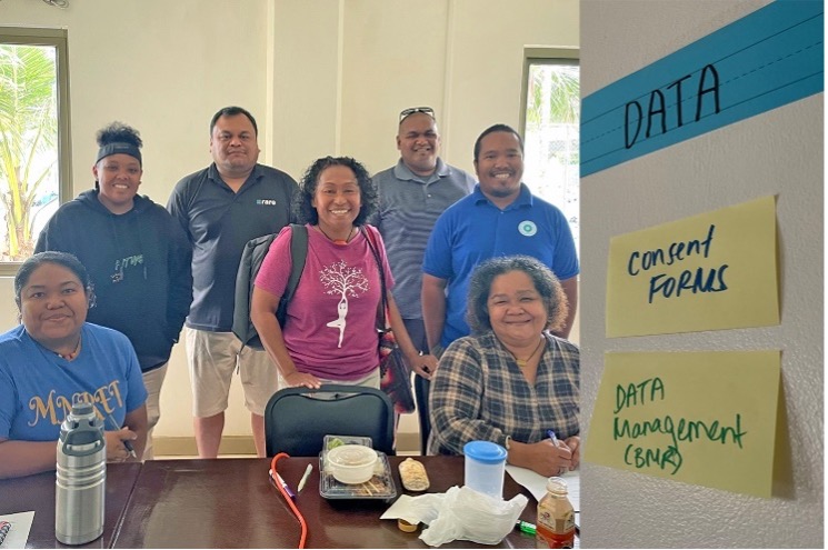 Photo of 7 workshop participants in Palau