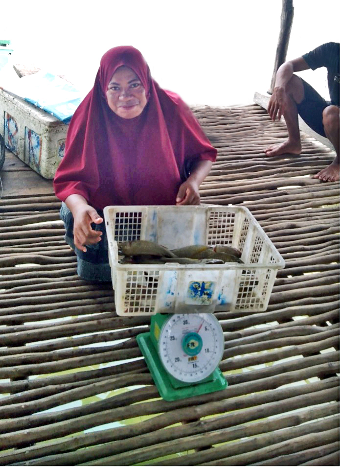 Weighing fish