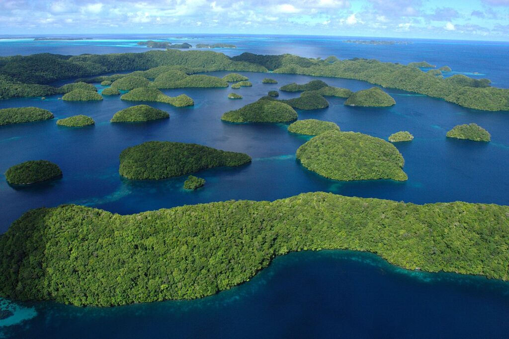 A scattering of islands in Palau.