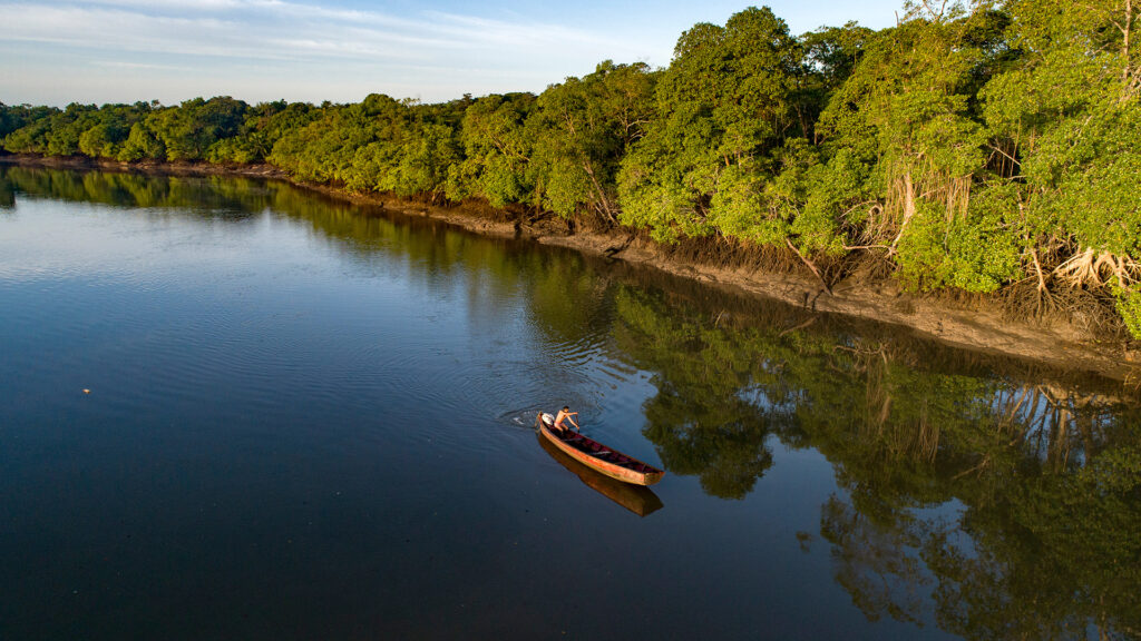 Fisherman fishing off the coast of brazil.