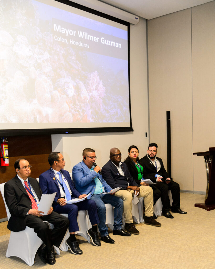 Mayor Wilmer Guzmán speaking at Rare's Our Ocean event.