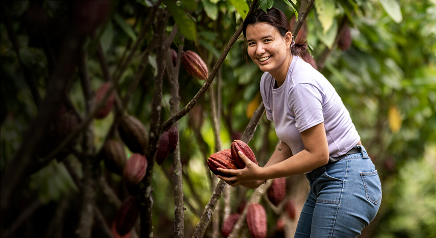 Carolina Jimenez on her family's farm in Colombia.