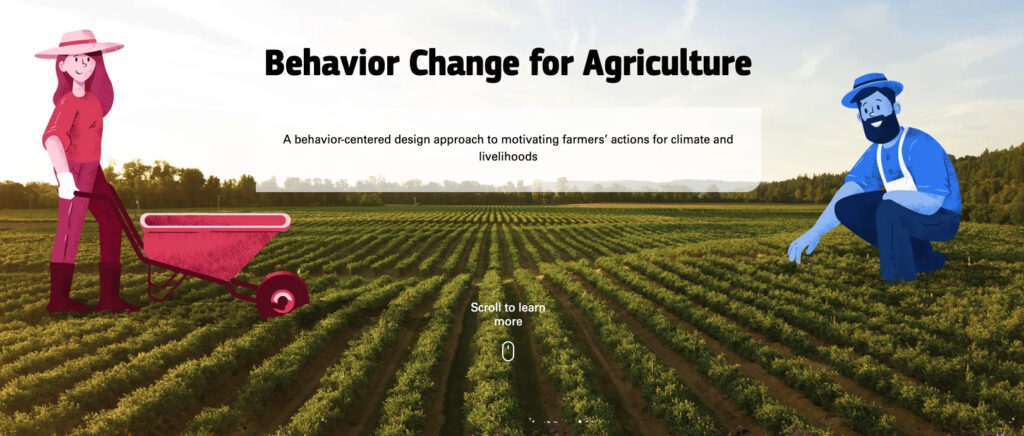 Image of the Behavior Change for Agriculture homepage.