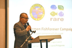 June 20, 2017Mayor Alfredo Coro II of Del Carmen gives his insights about building local support at an event held by Rare and Bureau of Fisheries and Aquatic Resources (BFAR) to celebrate best practices in community adoption of managed access + sanctuaries.