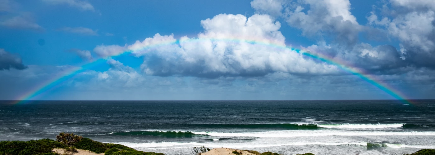 Rainbow over the coast of Mozambique.