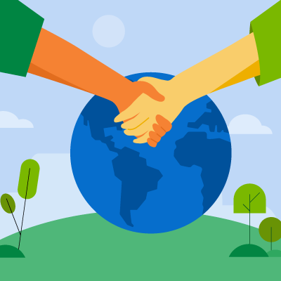 Handshake illustration.