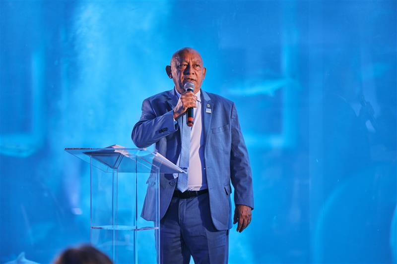 Mayor Hamilton Brito of Curuçá, Brazil, speaking at the Local Leaders Forum in Río, ahead of COP30.