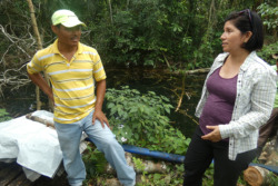 Elma Kay with a farmer from La Gracia.
