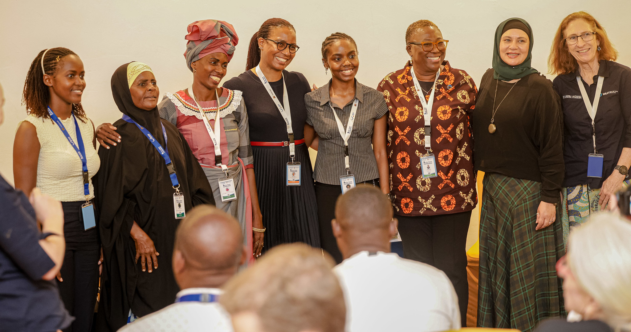Ms. Sofia Abdulremane Gulamo Daudo (third from left) and Ms. Alice Pires (fourth from left) with partners at an event focused on 30×30 implementation and local leadership. 